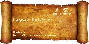 Lagner Balár névjegykártya